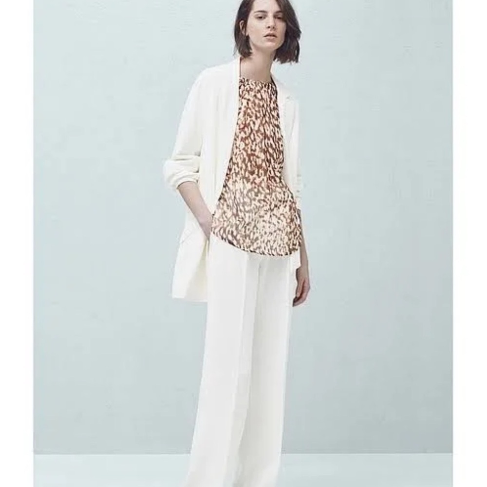 Mango MNG Leopard Print Sheer Blouse